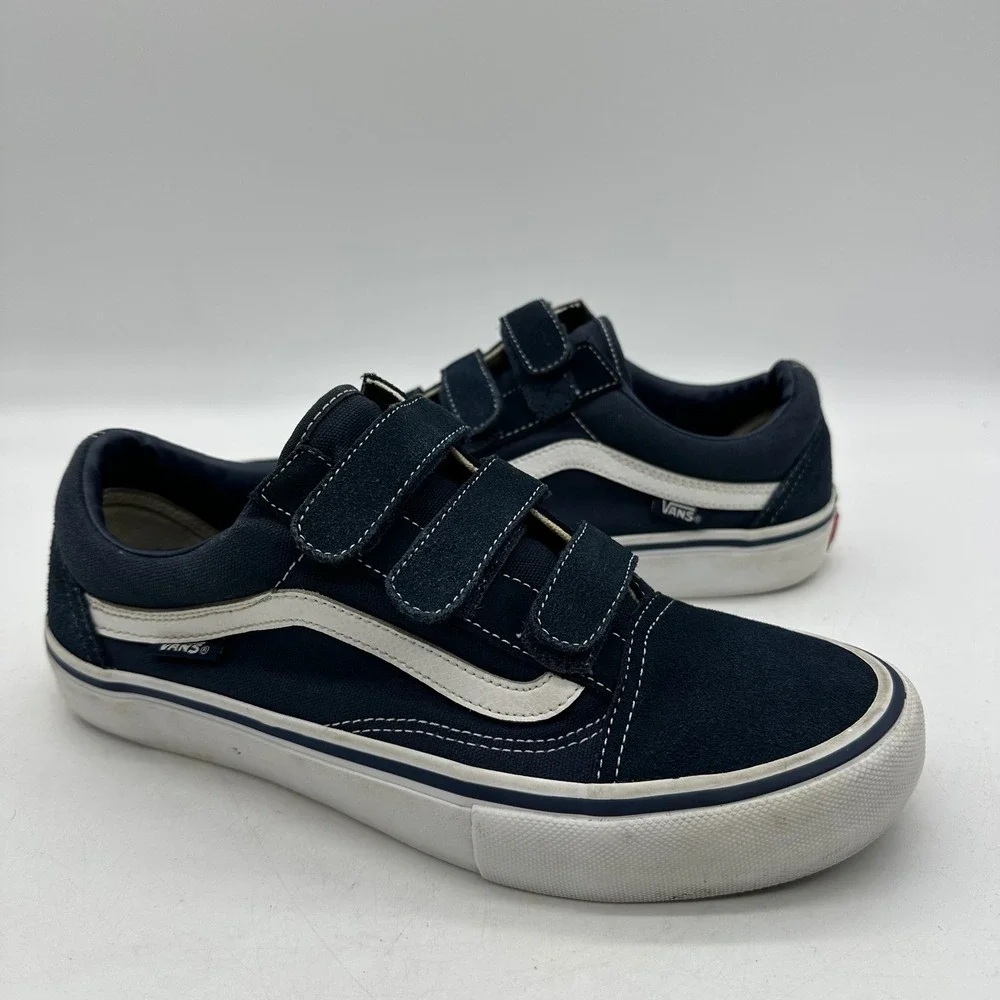 Vans 721454 Mens Size 8 Navy Old Skool V Pro VN0A3D29NVY Hook & Loop Skate Shoes